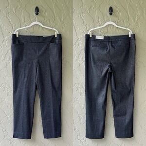 Chico's Women's XL Size 3 Blue Silver So Slimming Brigitte Deco Ankle Pants NWT